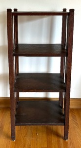 lot 82 image: Vintage Arts and Crafts Style Wooden Bookshelf  Vintage Mission Style Wooden Bookshelf