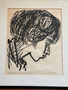 lot 27 image: Framed Woodcut Print, Neighbor by Calvin Burnett