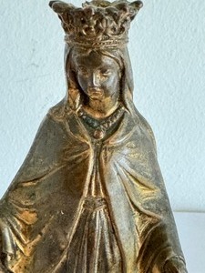 lot 165 image: Vintage Cast Metal Virgin Mary Sculpture