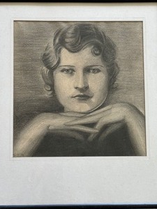 lot 166 image: Vintage Framed Original Portrait Drawing