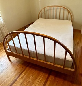lot 200 image: Room and Board Light Colored  Bentwood Bed Frame