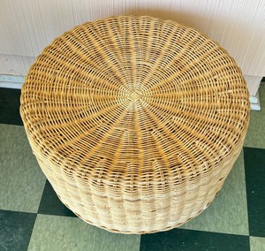 lot 174 image: Round Woven Ottoman  Table