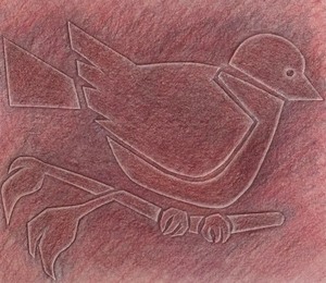lot 190 image: Pretty Pink Bird Print by Torgerson