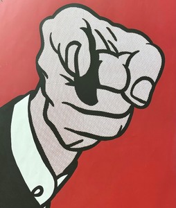 lot 67A image: Amerikansk Pop-Konst Print by Roy Lichtenstein  Roy Lichtenstein - Amerikansk Pop-Konst Finger Pointing 1963 Poster Pop