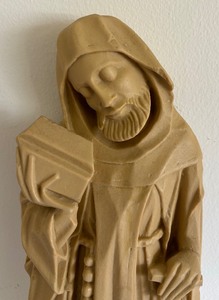 lot 196 image: Original Alabaster Relief Sculpture of St. Fiacre