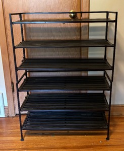 lot 237 image: Two Stackable Metal Shoe Shelves