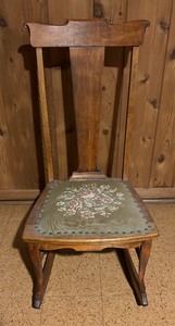 lot 248 image: Nice Vintage Rocking Chair with Needlepoint Seat