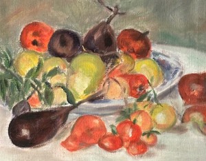 lot 263 image: Original Unframed Still Life Painting by E. Kunz