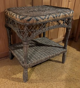 lot 262 image: Vintage Woven Wicker Table