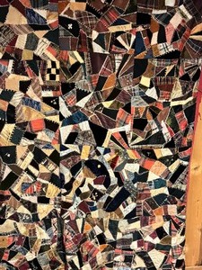 lot 246 image: Antique 1897 Crazy Quilt