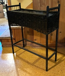 lot 403 image: Vintage Black Woven Planter Stand
