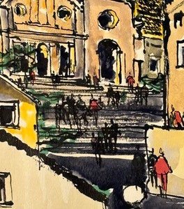 lot 408 image: Obidos Portugal Unframed Print by R. Rapson