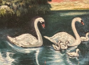lot 409 image: Graceful Swan Original Painting by Tvalberg