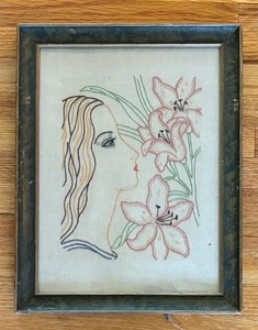lot 451 image: Lovely Lady Prints, Paintings and Needlepoint Art