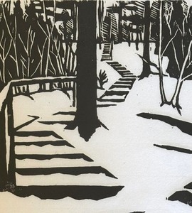 lot 455 image: Steps Framed Block Print