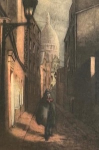 lot 462 image: Rue de Rustique Steel Etching Print by Charles Jean Forget