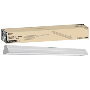 lot 61 image: (3) Commercial Electric 4 ft. White Linear LED High Bay Warehouse Light 9000 Lumens 0 to 10 Volt Dimmable 120-277v 5000K Daylight