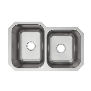 lot 64 image: New - Elkay Avenue 32in. Undermount 2 Bowl 18 Gauge Stainless Steel Sink Only and No Accessories