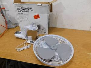 lot 47 image: New - Hampton Bay 16 in. Indoor Wall Mount Fan with Remote
