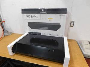 lot 53 image: Vissani Arno 30 in. 240 CFM Convertible Under Cabinet Range Hood in Black with Lighting and Charcoal Filter