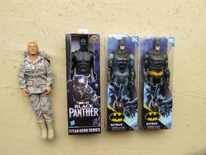 lot 34 image: 4 Piece Lot of GI Joe and Batman Action Figures