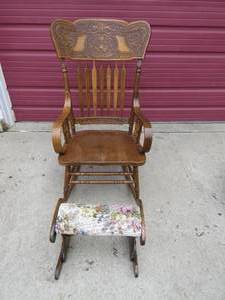 lot 76 image: Rocking Chair with Rocking Footrest