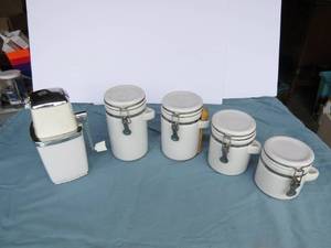 lot 93 image: Mixed Lot of Cannisters and Ice Grinder