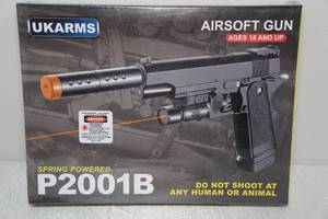 lot 13 image: UKArms P2001B Spring Powered Airsoft Gun with Laser