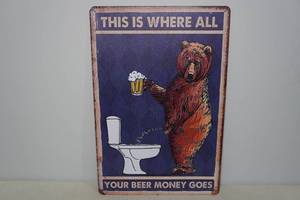 lot 75 image: Beer Money Metal Sign