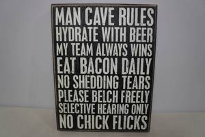 lot 77 image: Man Cave Wooden Sign