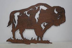lot 91 image: Laser Cut Metal Buffalo Wall Dcor