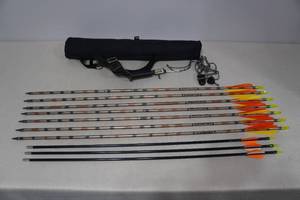 lot 99 image: Assorted Arrows with Release and Quiver