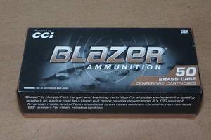 lot 120 image: 50 CCI Blazer Brass 9mm Luger 124 Gr FMJ Ammo