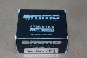 lot 122 image: 20 Ammo Inc 9mm 124 Gr JHP Ammo