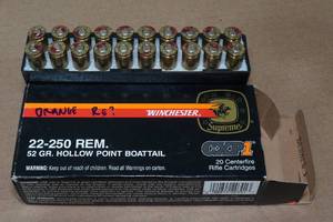lot 137 image: 20 .22-250 Rem Orange Tip Ammo