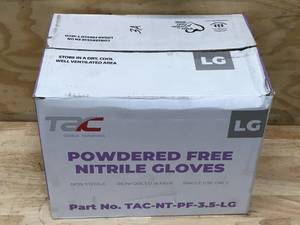 lot 37 image: Case of Powdered Free Nitrile Gloves Size Large- Total of 1000 Gloves