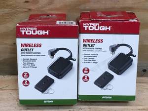 lot 73 image: Lot Of 2 - IndoorOutdoor Lighting Remote Control Operated Wireless 2 Ground Power Outlets