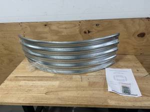 lot 111 image: 4 x 12 Round Galvanized Metal Planter Box