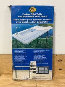 lot 113 image: BASS PRO SHOPS Folding Fillet Table with Removable Fillet Board