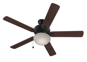 lot 17 image: Harbor Breeze Caratuk River 52-in Bronze Indoor Downrod or Flush Mount Ceiling Fan with Light (5-Blade) Model # 40701