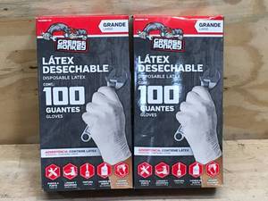 lot 108 image: Lot Of 2 - 100 Pack Grease Monkey Disposable Latex Gloves