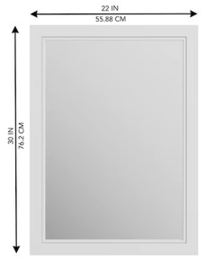 lot 48 image: allen  roth Crest Hill 22-in x 30-in White Framed Bathroom Vanity Mirror Model #1541MR-22-201