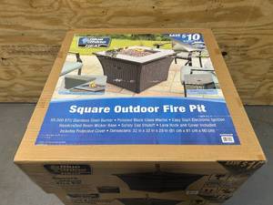 lot 9 image: BLUE RHINO 32-in W 50000-BTU Steel Propane Gas Fire Pit Table