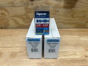 lot 119 image: TAPCON Lot of 2 Cases of- HW3-234P25 316 x 2-34 Concrete Anchors (6 packscase 25 anchorspack)
