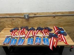 lot 132 image: Lot of Patriotic Bows and Flags- 4th of July Items