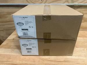 lot 161 image: NUBO Lot of 2-  3-Light Flush-Mount Brushed Nickel Dome Light Fixture 70