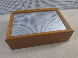 lot 171 image: (CSB) Wood with Mirror Top Jewelry Box 11 38 x 8 18 x 3 14 H