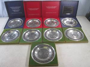 lot 193 image: (D-3) Assorted Norwegian Pewter Christmas Plates