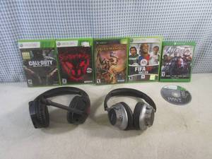 lot 226 image: (CSB) XBox Games and Headphones...