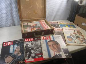 lot 235 image: (EW6) Vintage Case Full of Vintage Life Magazines and The Sporting News Papers